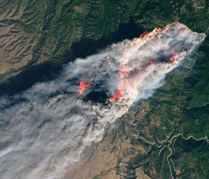 Forest fire picture taken from space.